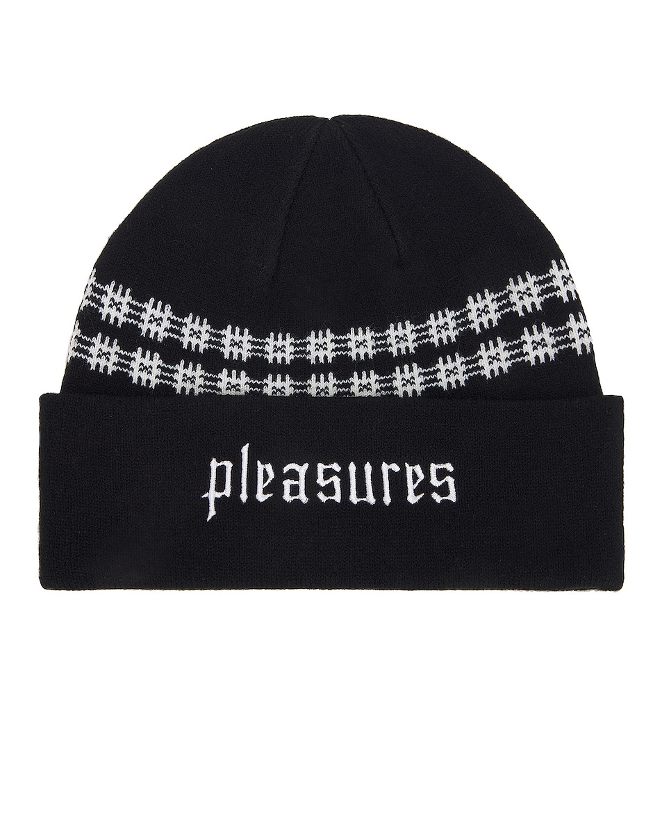 Image 1 of Pleasures Wire Jacquard Beanie in Black