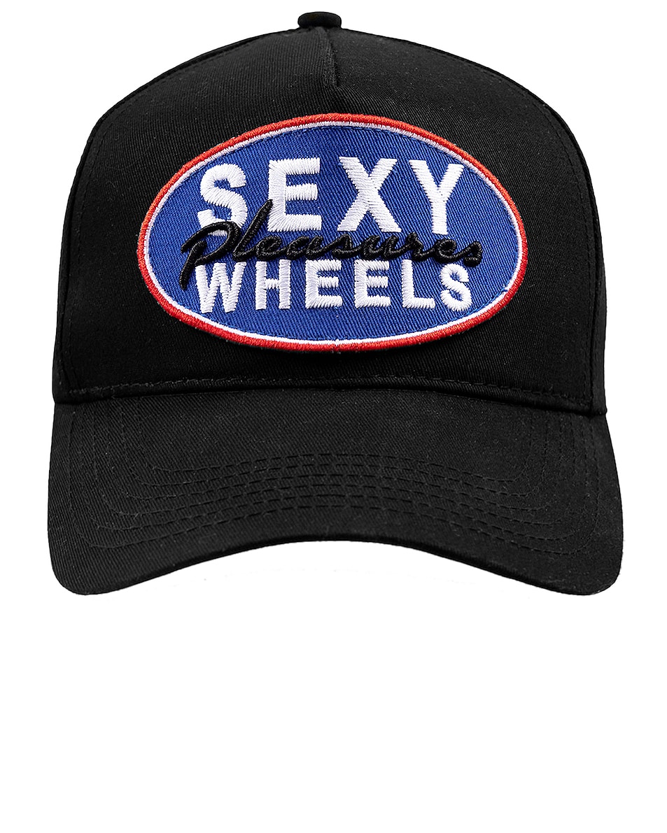 Image 1 of Pleasures Wheels Snapback Cap in Black