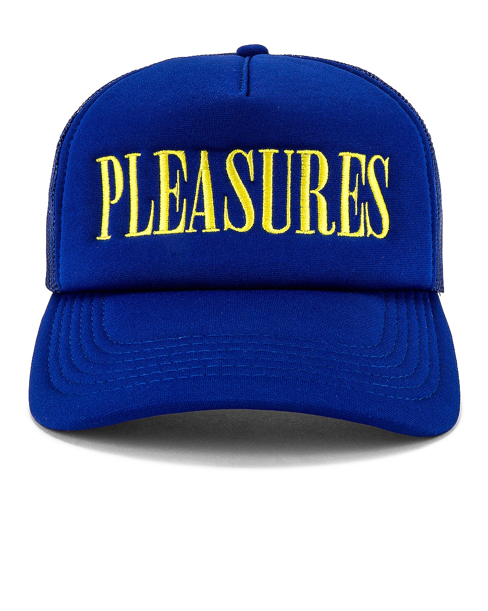 Image 1 of Pleasures Lithium Trucker Hat in Blue