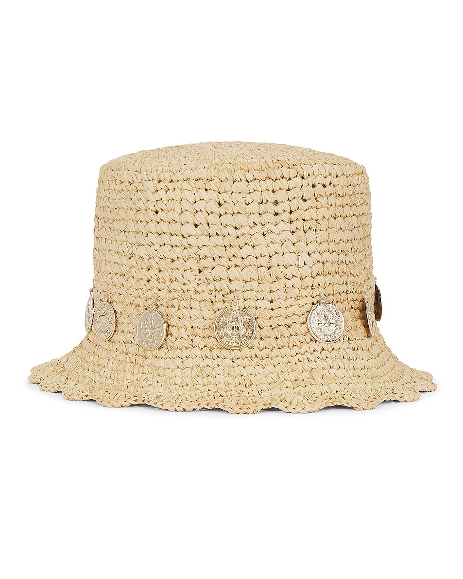 Image 1 of RABANNE Rabanne Hat in Natural & Light Gold