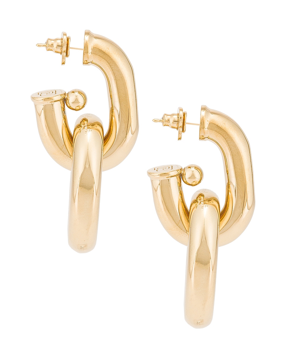 Shop Rabanne Hanging Hoop Earrings In Light Gold