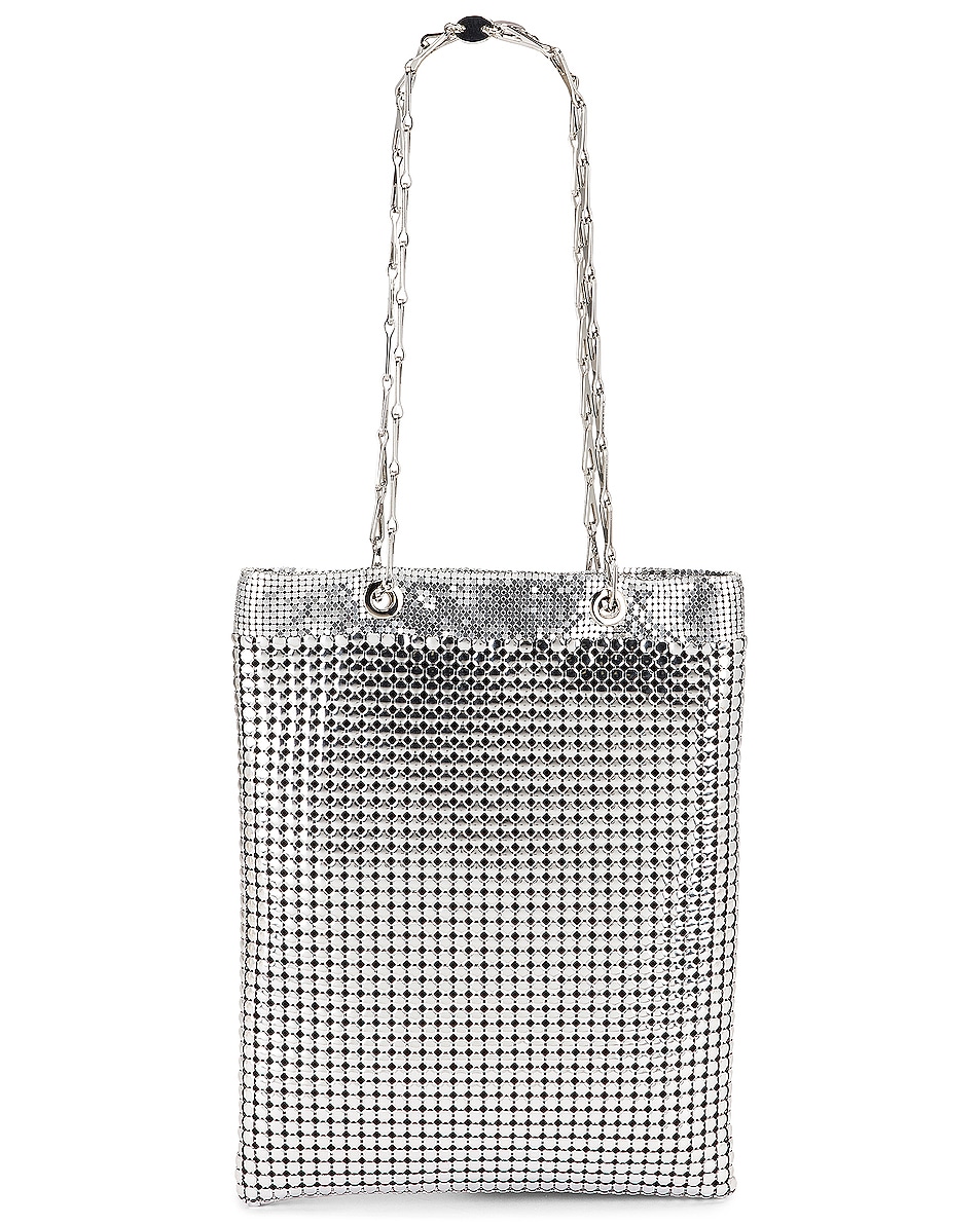 Image 1 of RABANNE Pixel Tote Bag in Silver