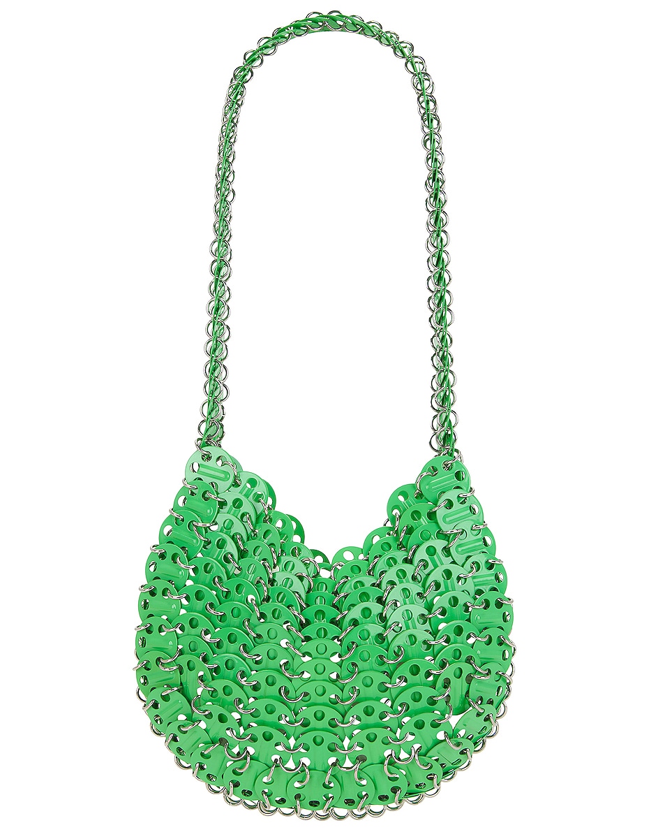 Image 1 of RABANNE 1969 Moon Bag in Bright Green