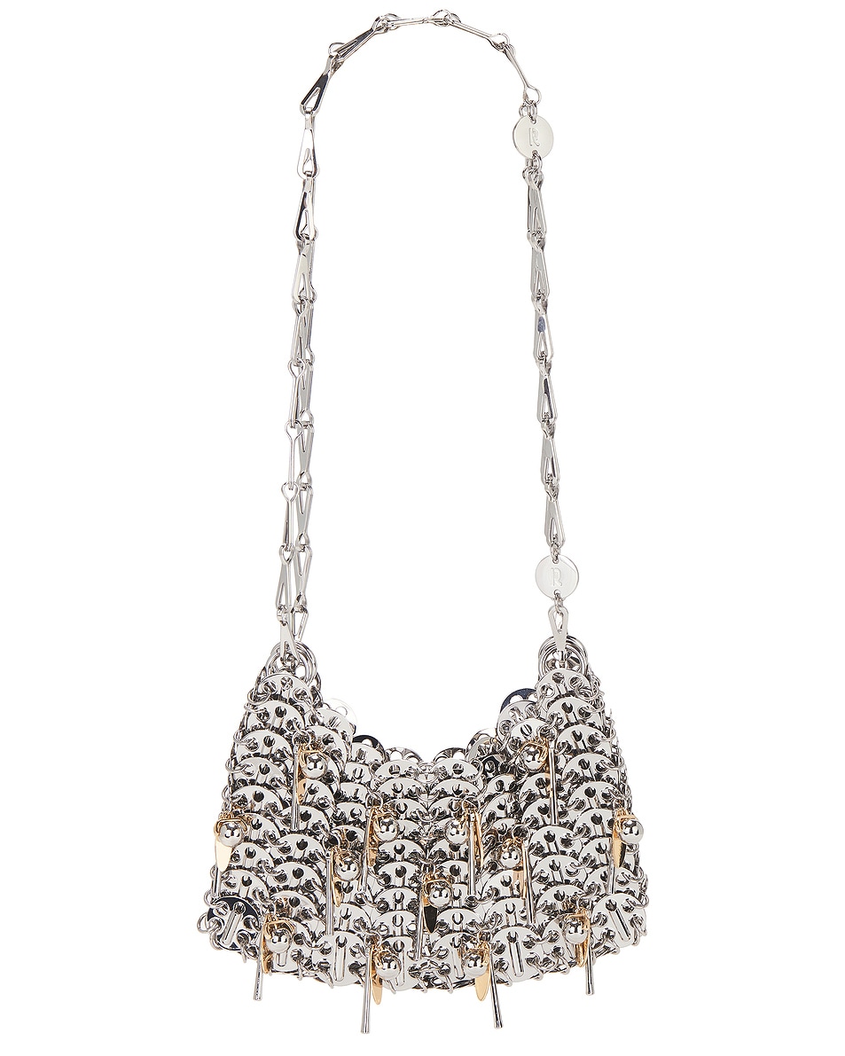 Image 1 of RABANNE Nano Pampilles Shoulder Bag in Silver