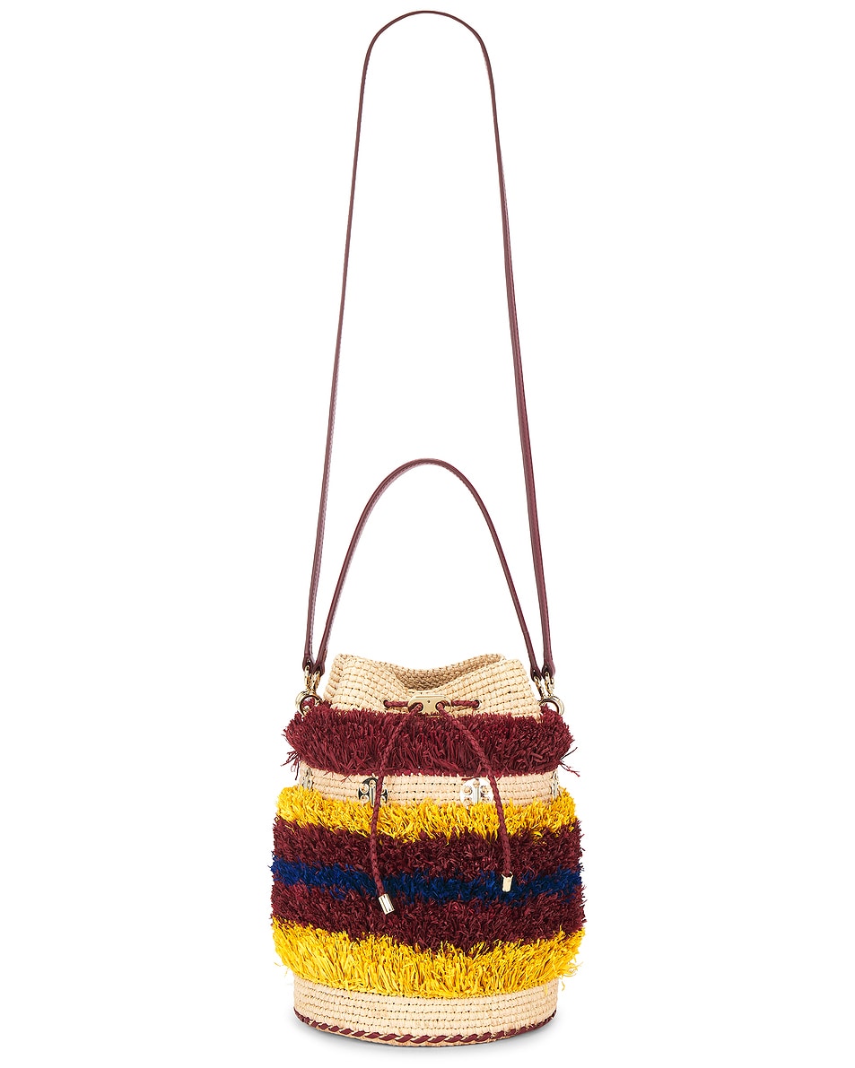 Image 1 of RABANNE Sac A Main Bucket Bag in Rouge, Naturel, & Bleu