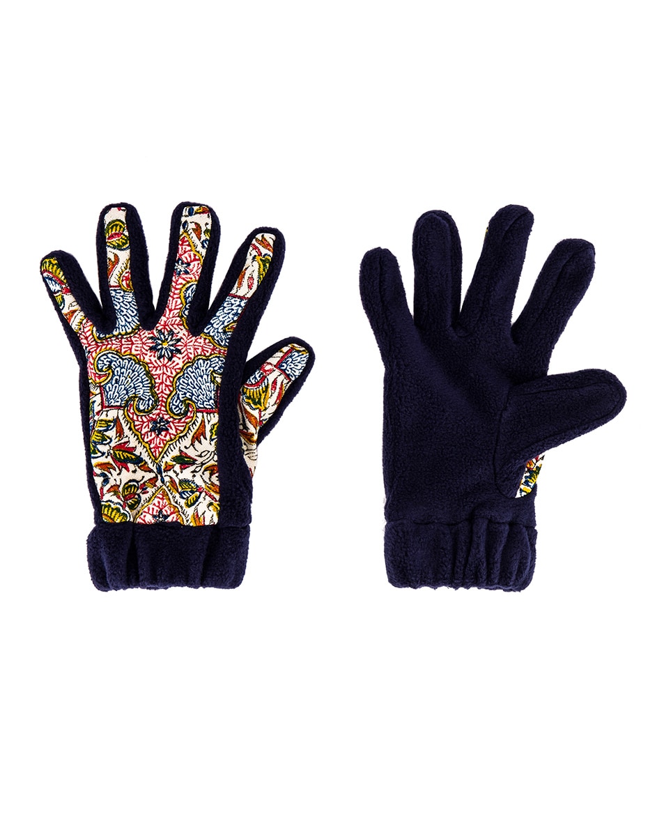 Image 1 of Paria Farzaneh Iranian Print Fleece Gloves in Multi
