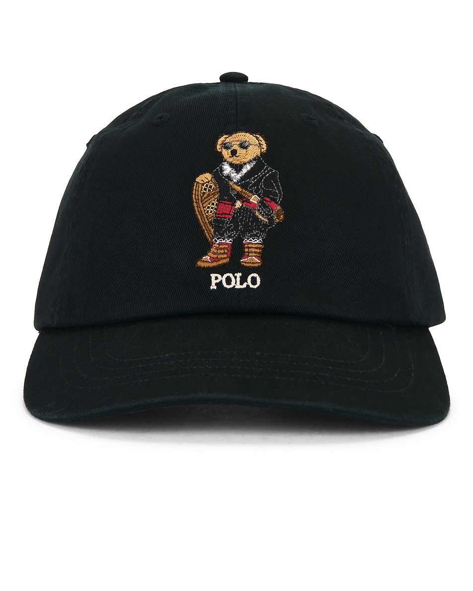 Image 1 of Polo Ralph Lauren Classic Twill Novelty Holiday Bear Sport Cap in Black