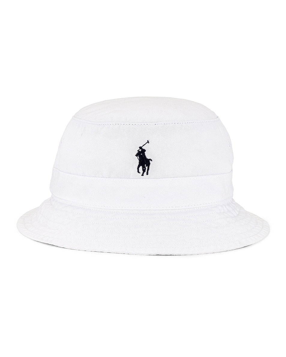 Image 1 of Polo Ralph Lauren Bucket Hat in White