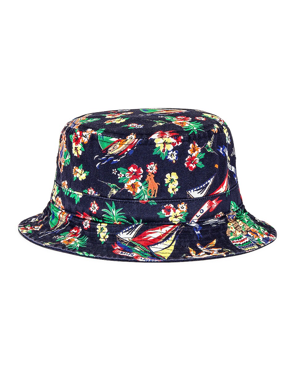 Image 1 of Polo Ralph Lauren Bucket Hat in Bear Hawaiian Print