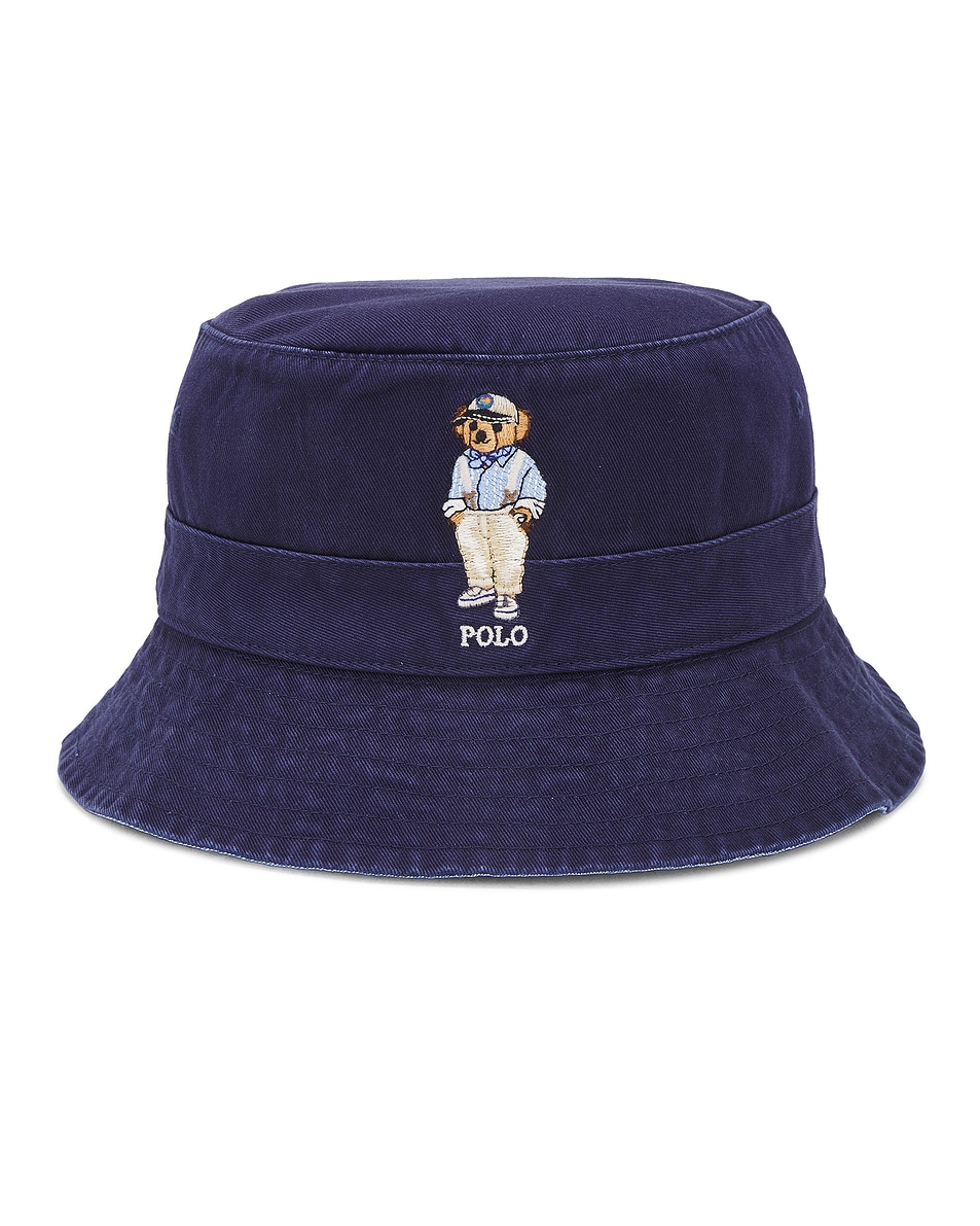 Image 1 of Polo Ralph Lauren Bear Bucket Hat in Newport Navy