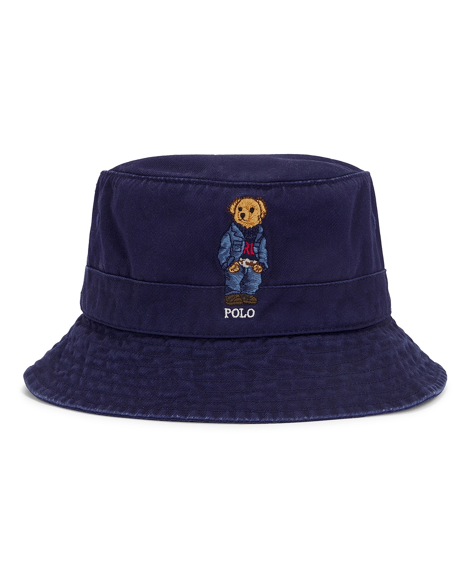 Image 1 of Polo Ralph Lauren Bear Loft Bucket Hat in Newport Navy