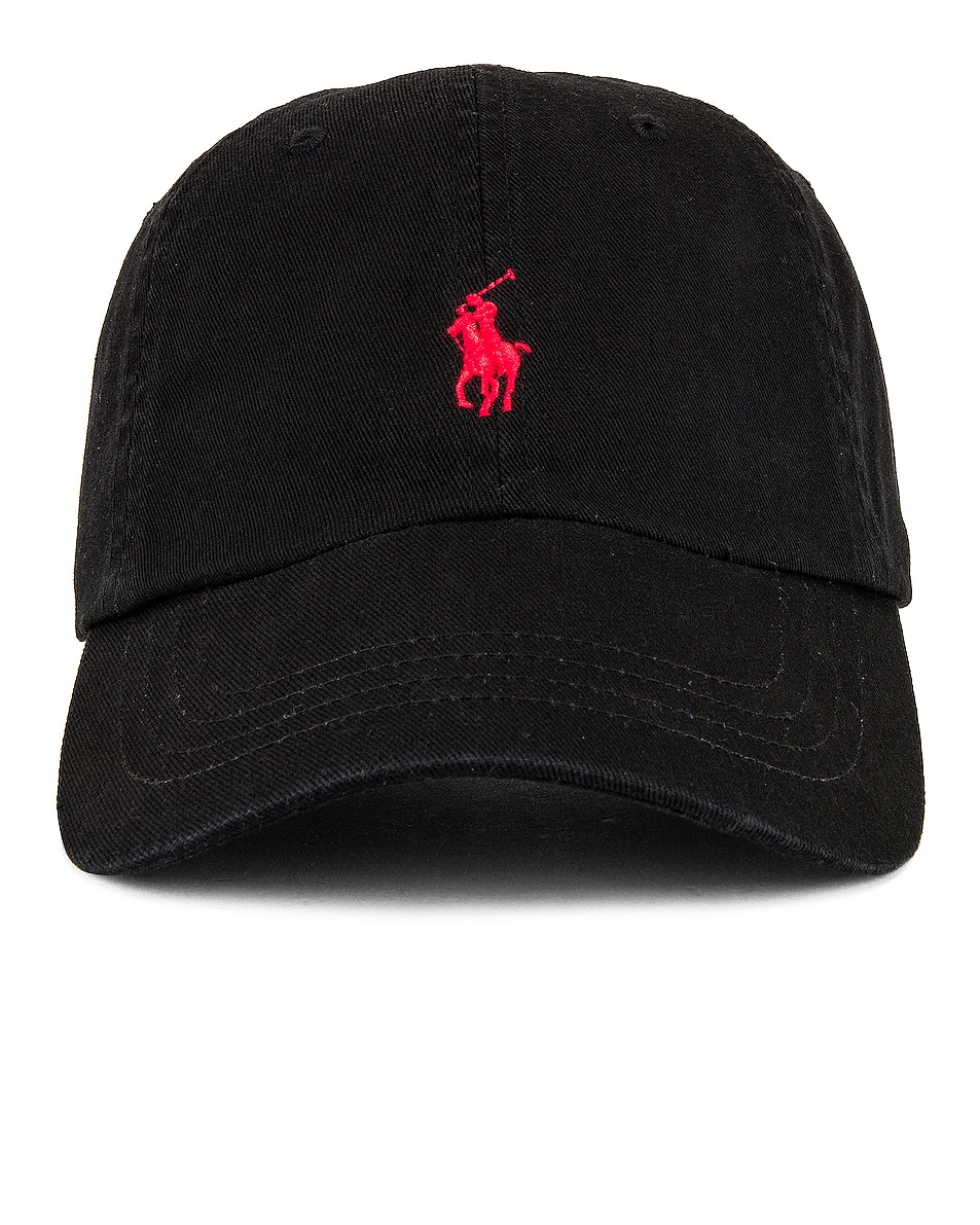 Image 1 of Polo Ralph Lauren Chino Cap in Black & Red
