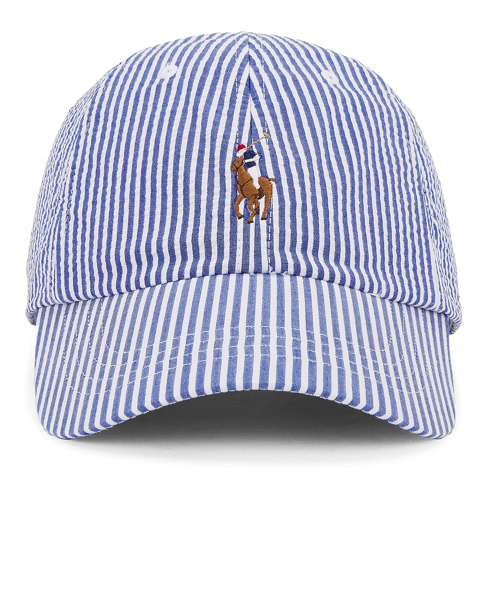 Image 1 of Polo Ralph Lauren Sport Cap in Cruise Royal Seersucker