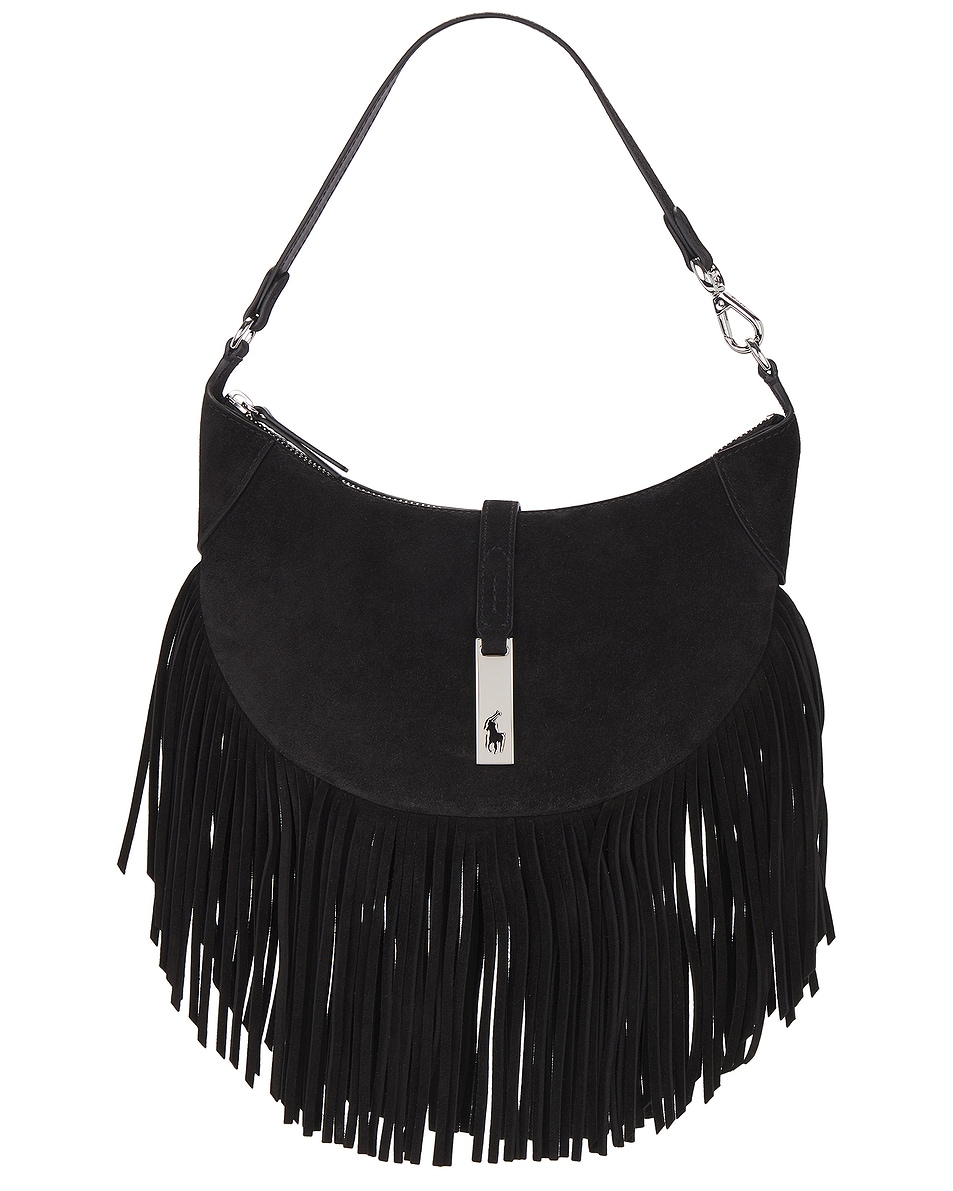 Image 1 of Polo Ralph Lauren Fringe Shoulder Bag in Black