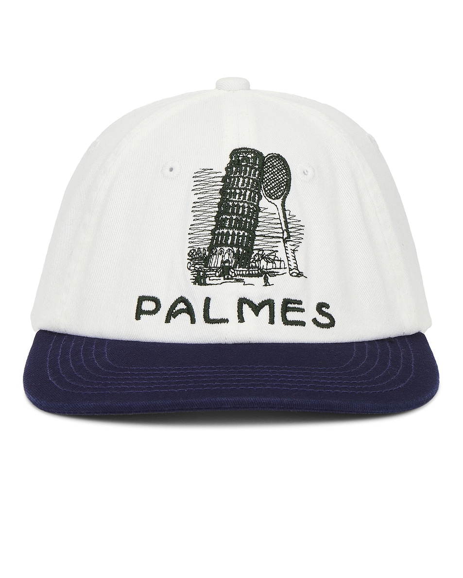 Image 1 of Palmes 6-Panel Cap in White-Navy