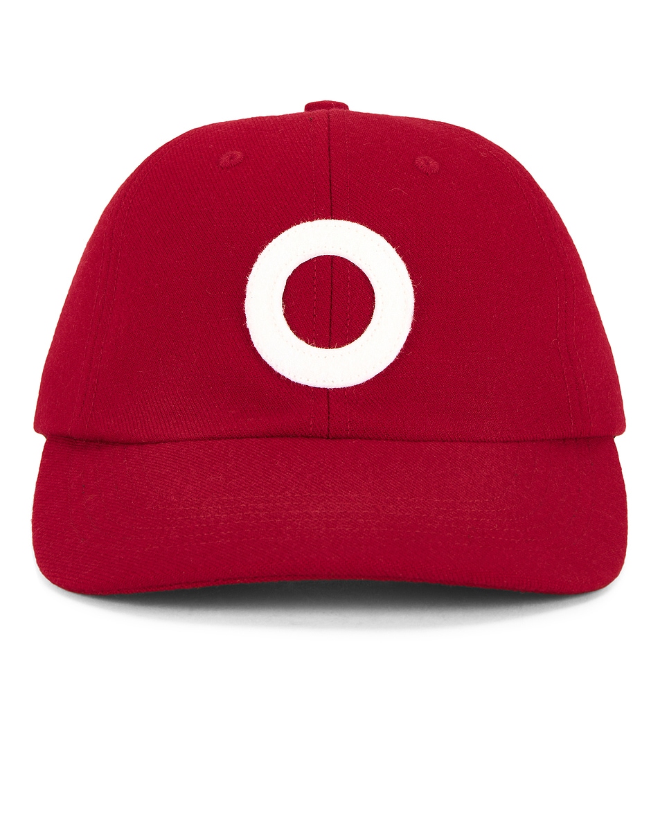 Image 1 of Pop Trading Company O Six Panel Hat in Haute Red & White