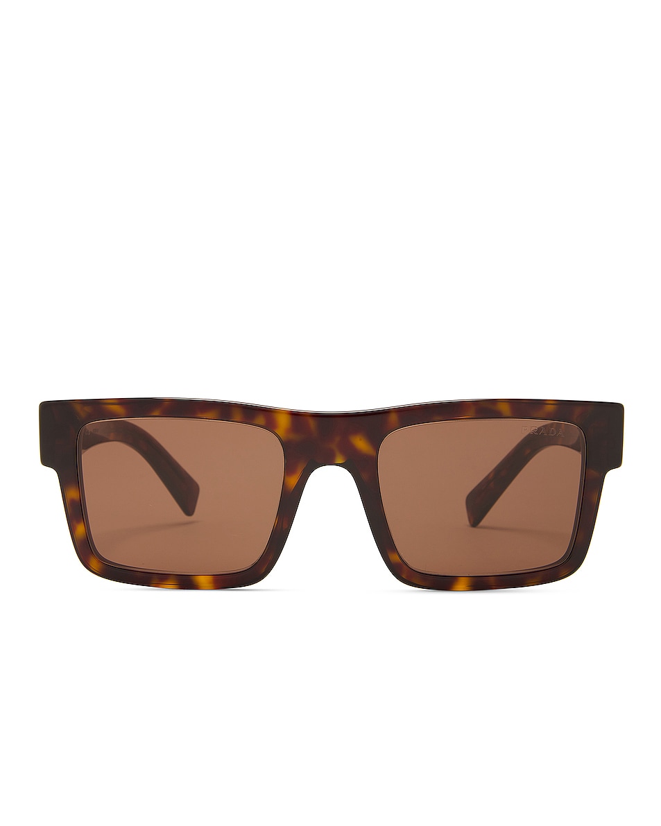 Image 1 of Prada Rectanglular Frame Sunglasses in Brown