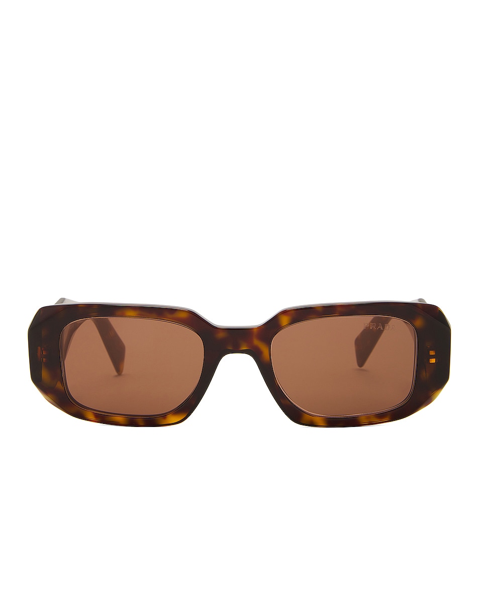 Image 1 of Prada Oval Frame Sunglasses in Brown