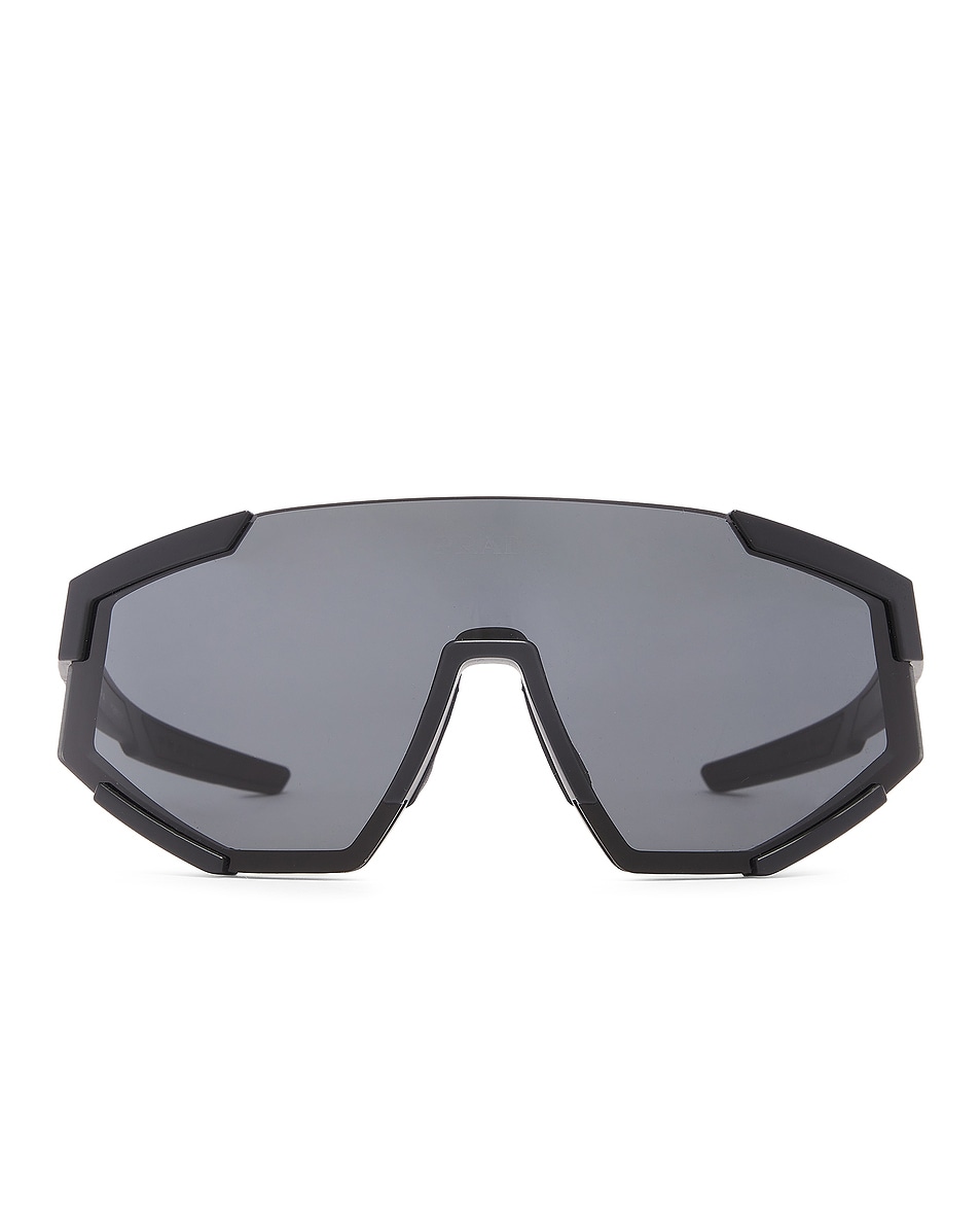 Image 1 of Prada Linea Rossa Shield Sunglasses in Black Rubber