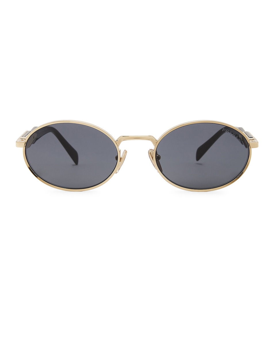 Image 1 of Prada Oval Sunglasses in Pale Gold
