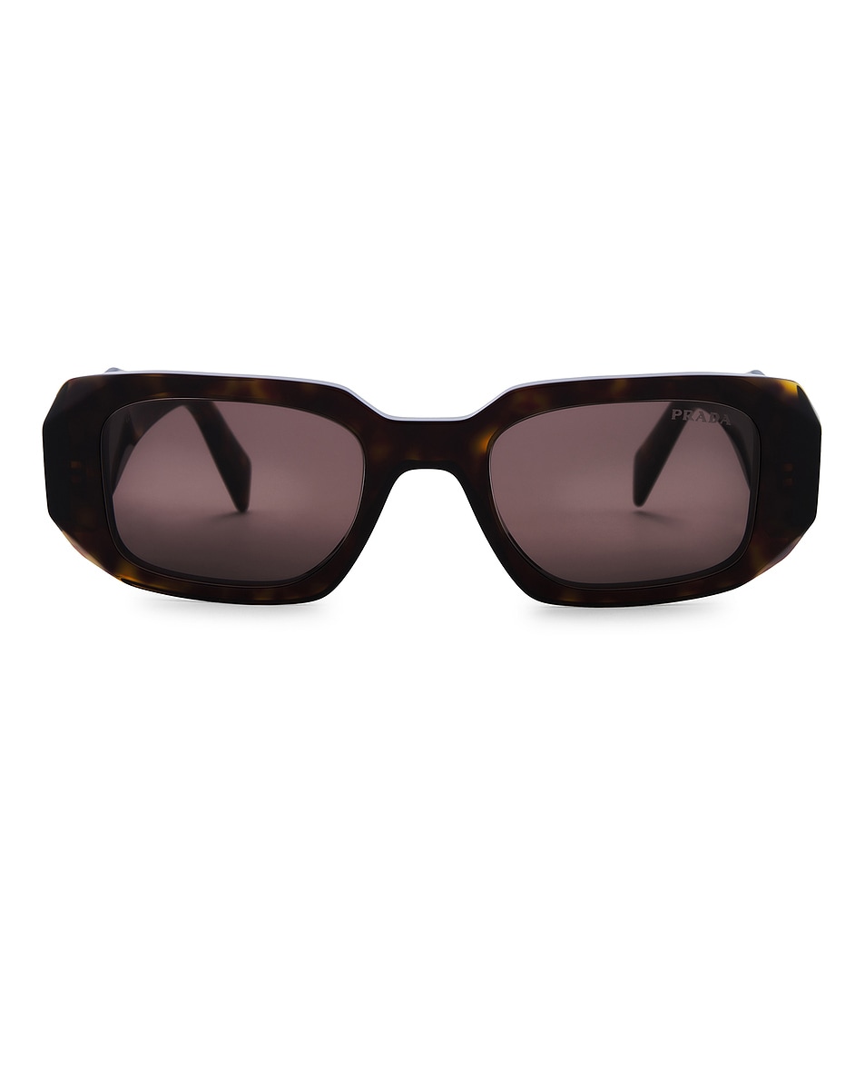 Image 1 of Prada Rectangle Frame Sunglasses in Brown Tortoise