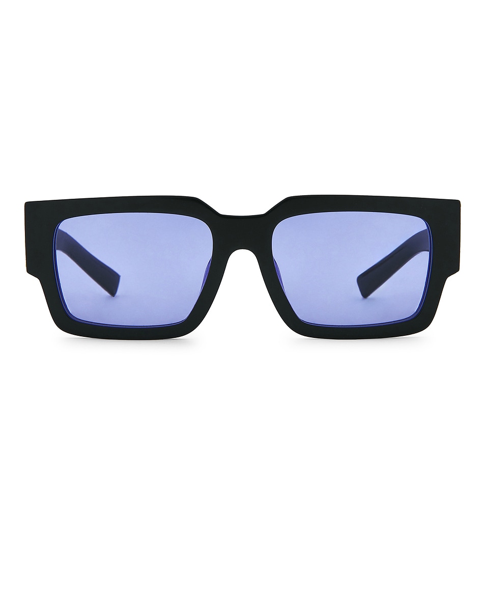 Image 1 of Prada Rectangular Sunglasses in Black & Purple