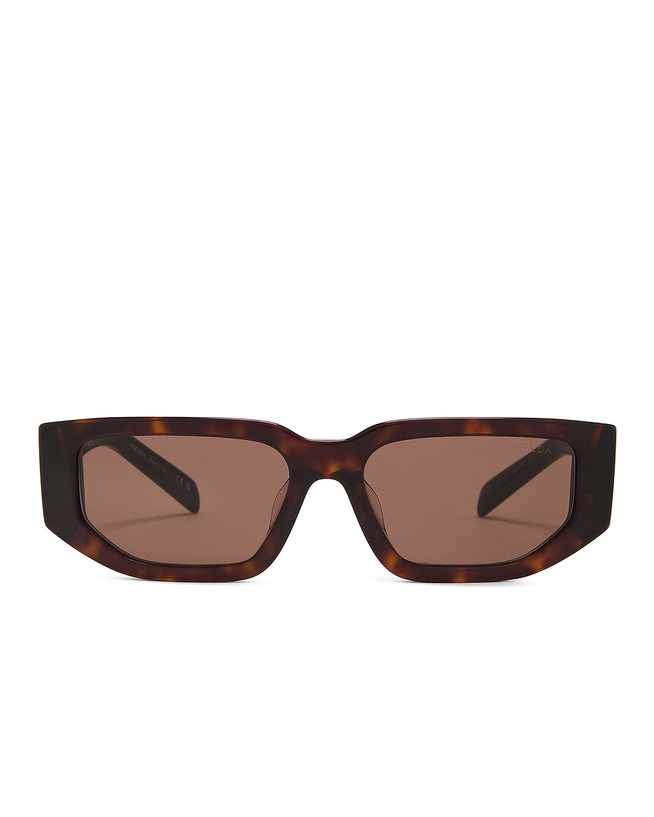 Image 1 of Prada Rectangular Frame Sunglasses in Tortoise