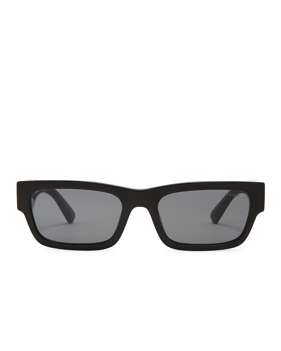 Image 1 of Prada Rectangular Frame Sunglasses in Black