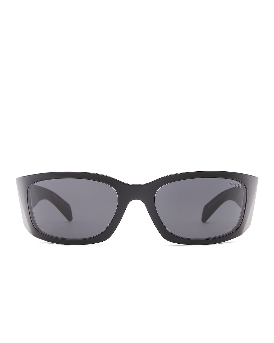 Image 1 of Prada Wrap Sunglasses in Black