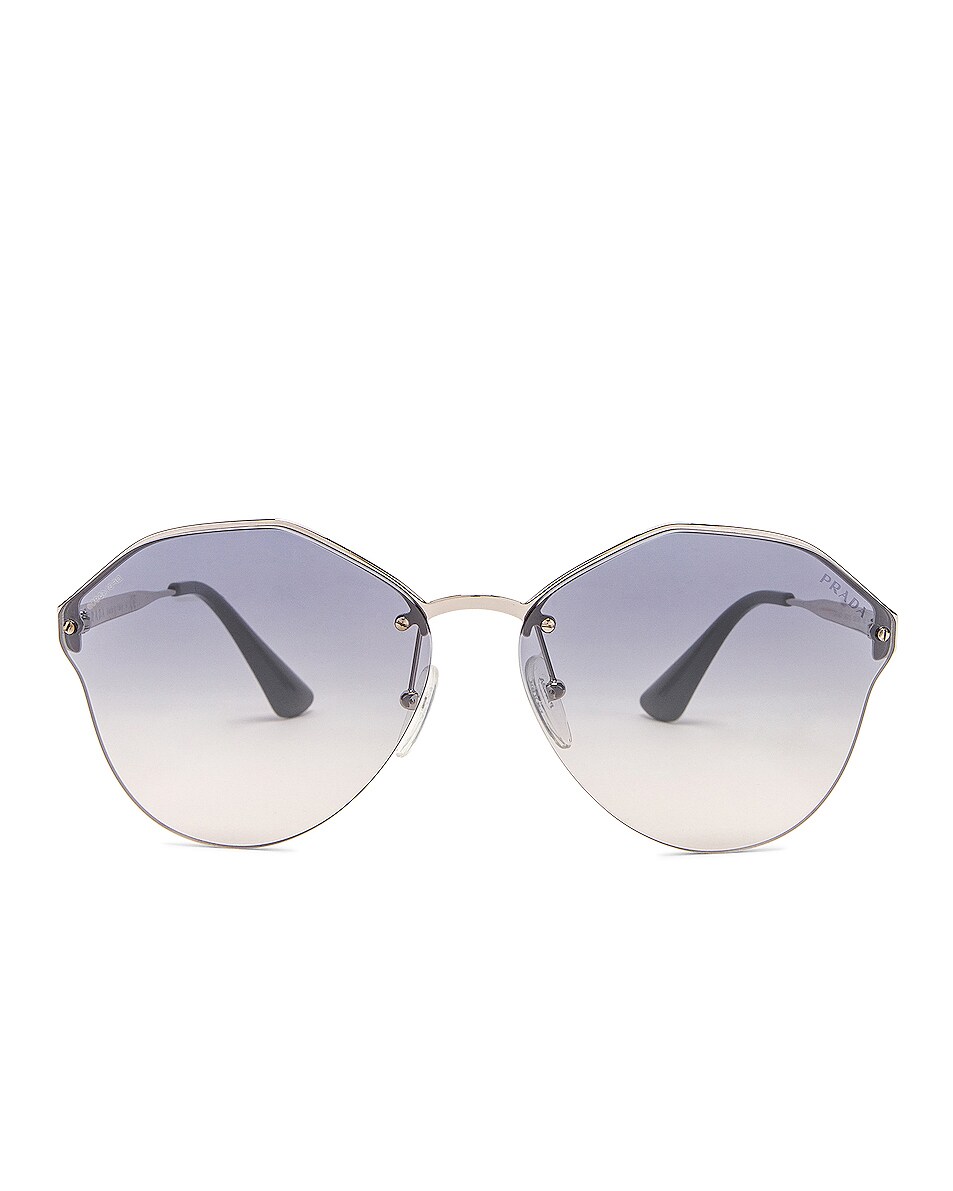 Image 1 of Prada Mirrored Round Sunglasses in Grey