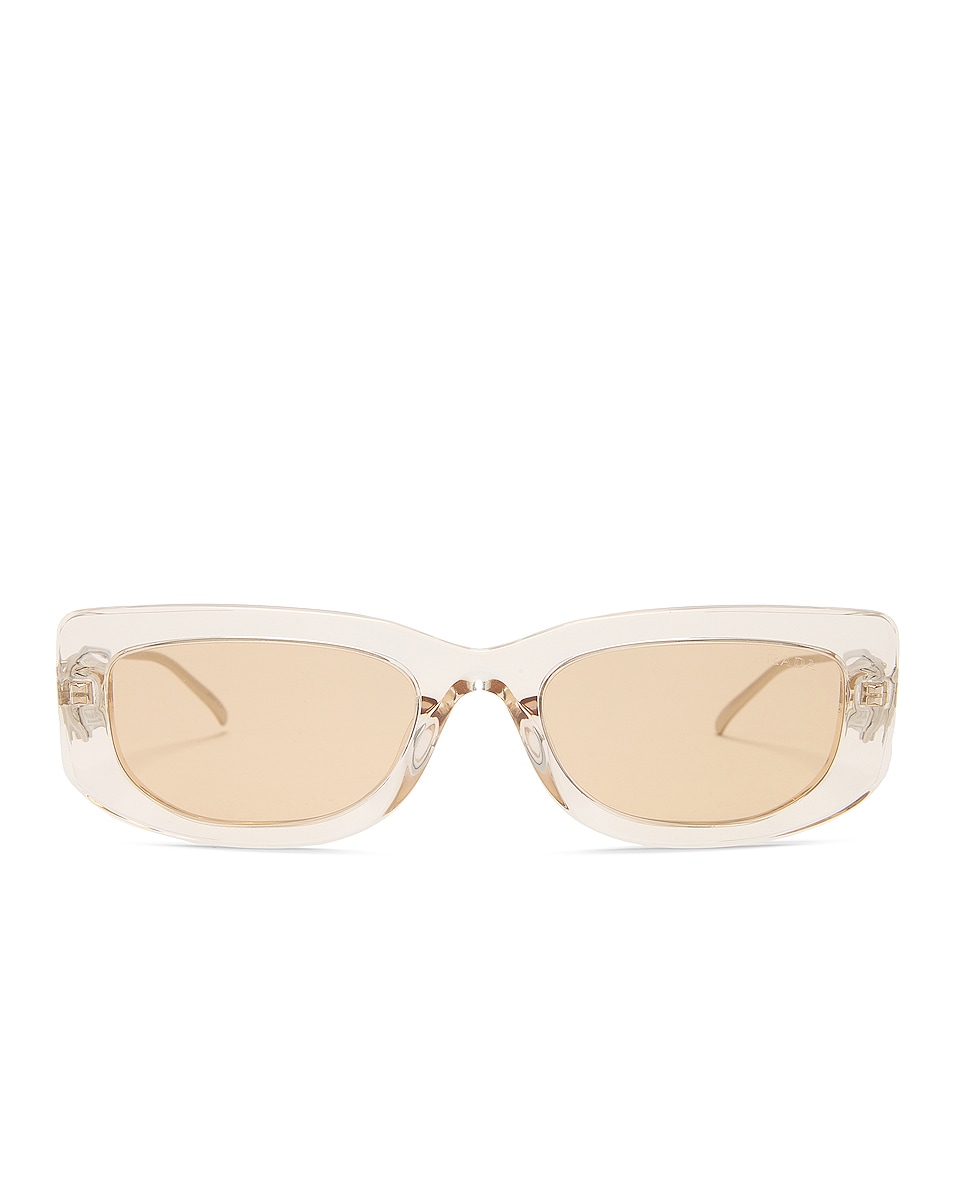 Image 1 of Prada Rectangular Sunglasses in Gold/Crystal Beige