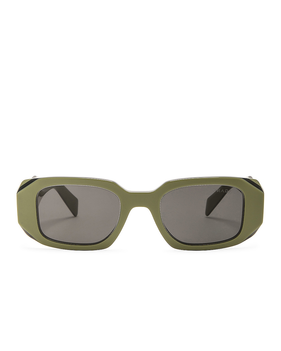 Image 1 of Prada Rectangular Sunglasses in Green