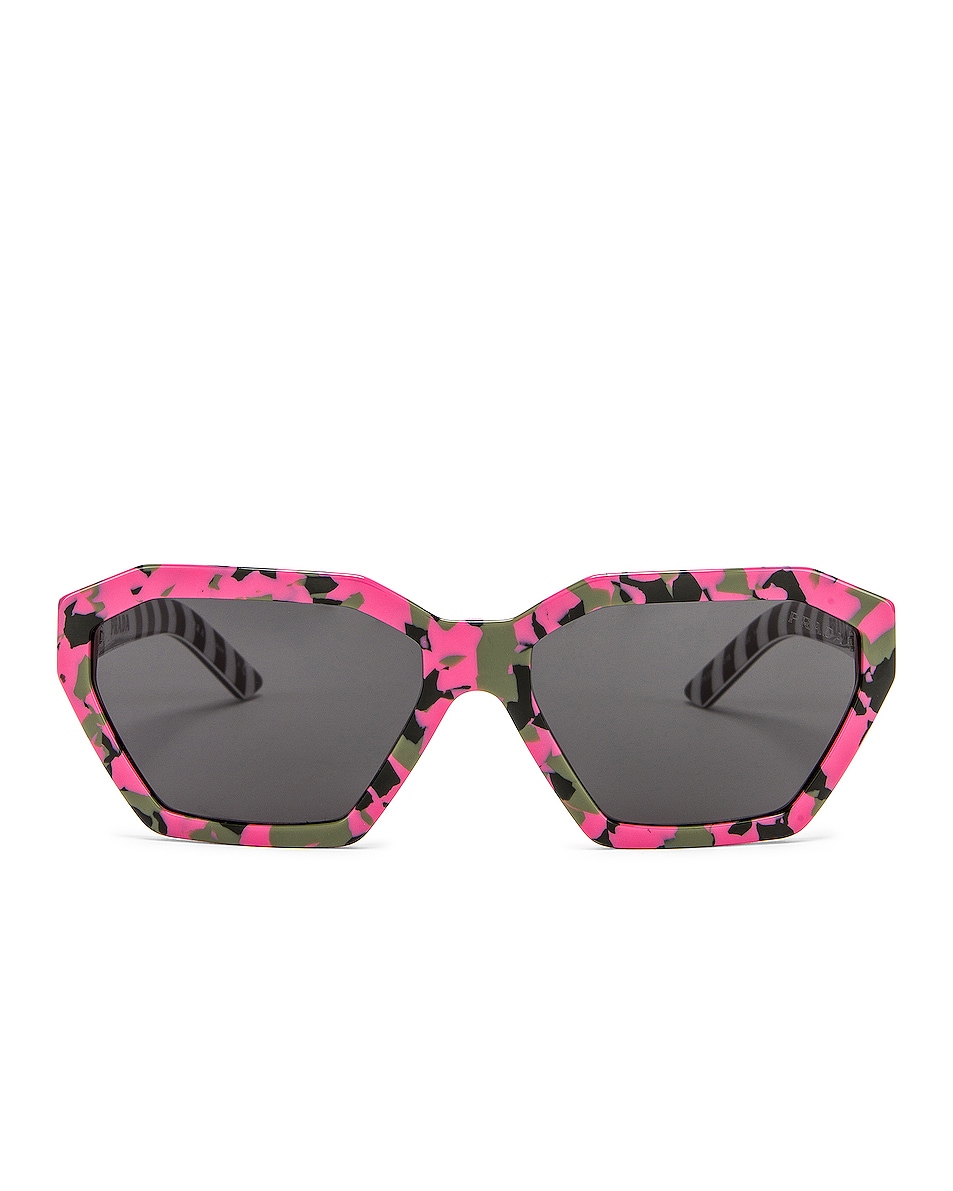 Image 1 of Prada Geometric Sunglasses in Camouflage Pink