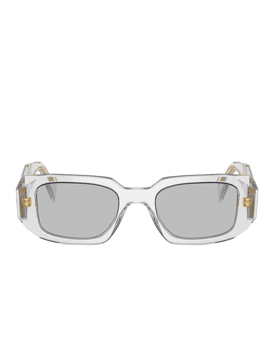 Image 1 of Prada Rectangle Sunglasses in Transparent White