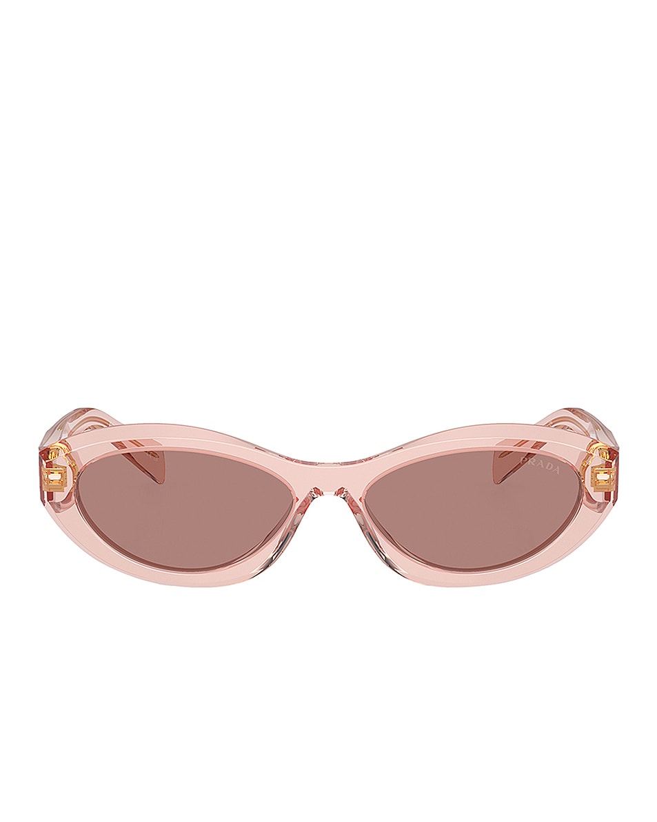 Image 1 of Prada Oval Sunglasses in Transparent Pink