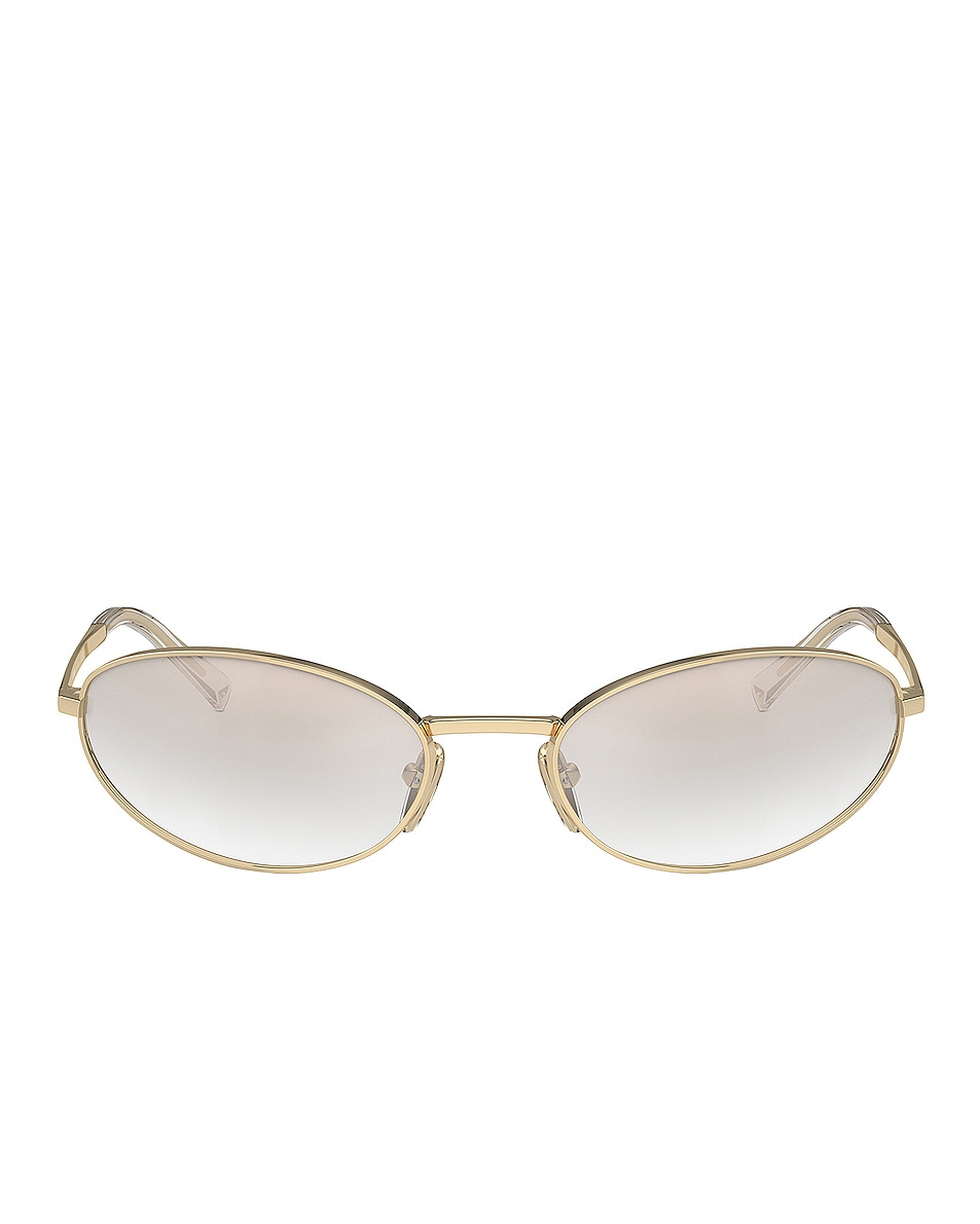 Image 1 of Prada Oval Sunglasses in Pale Gold