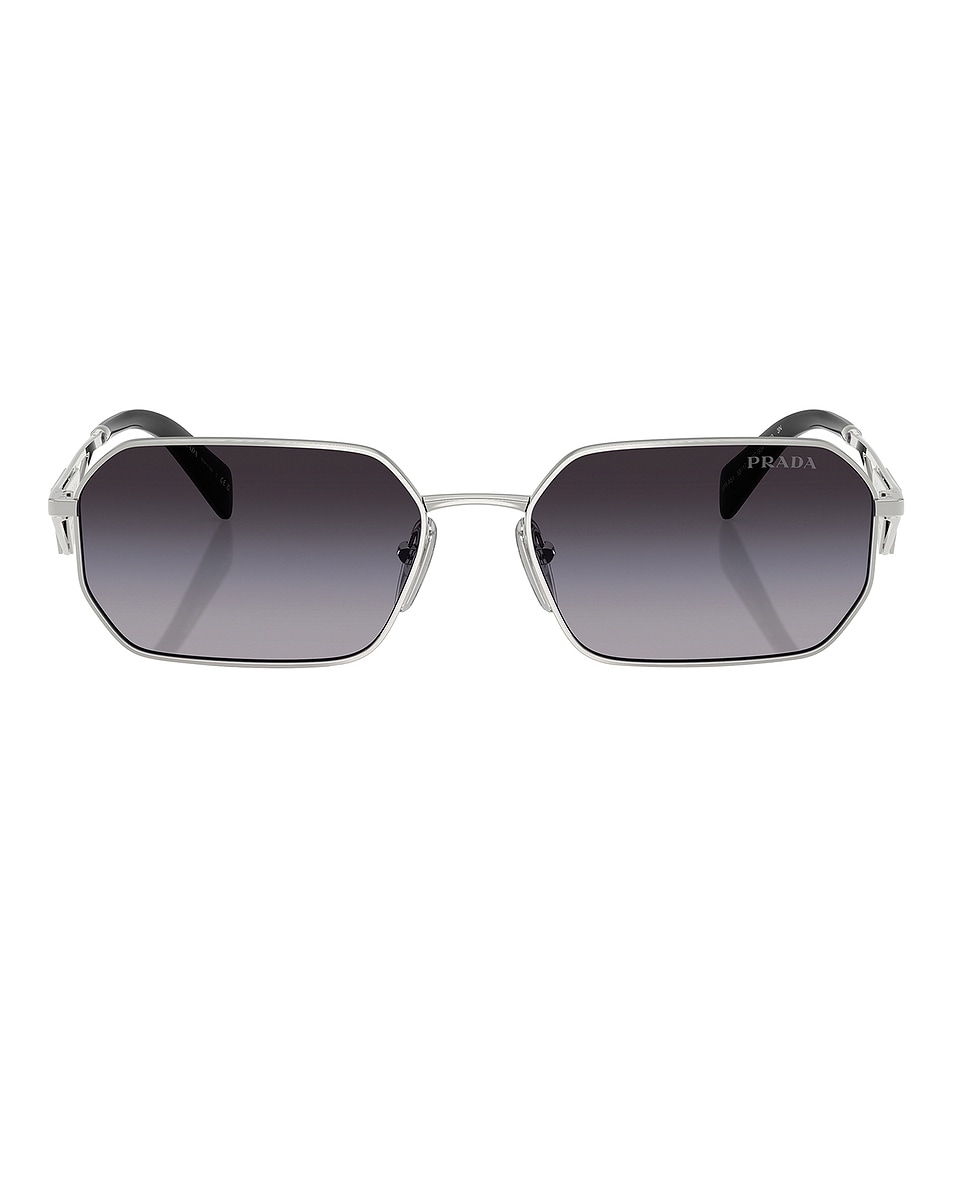 Image 1 of Prada Rectangular Sunglasses in Silver