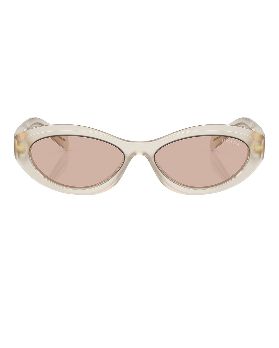 Image 1 of Prada Oval Sunglasses in Opal Milk