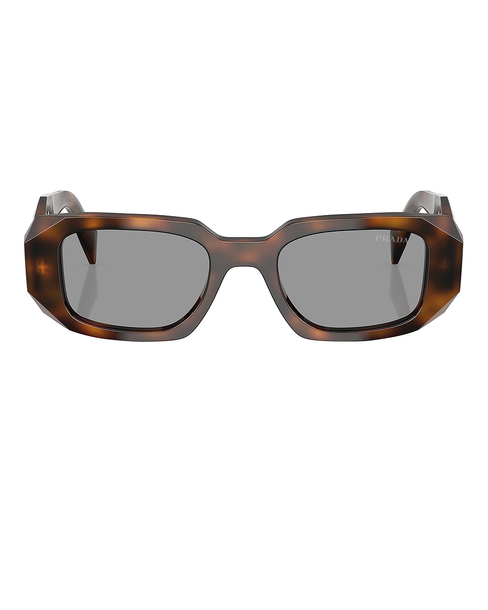 Image 1 of Prada Rectangular Sunglasses in Juniper Tortoise
