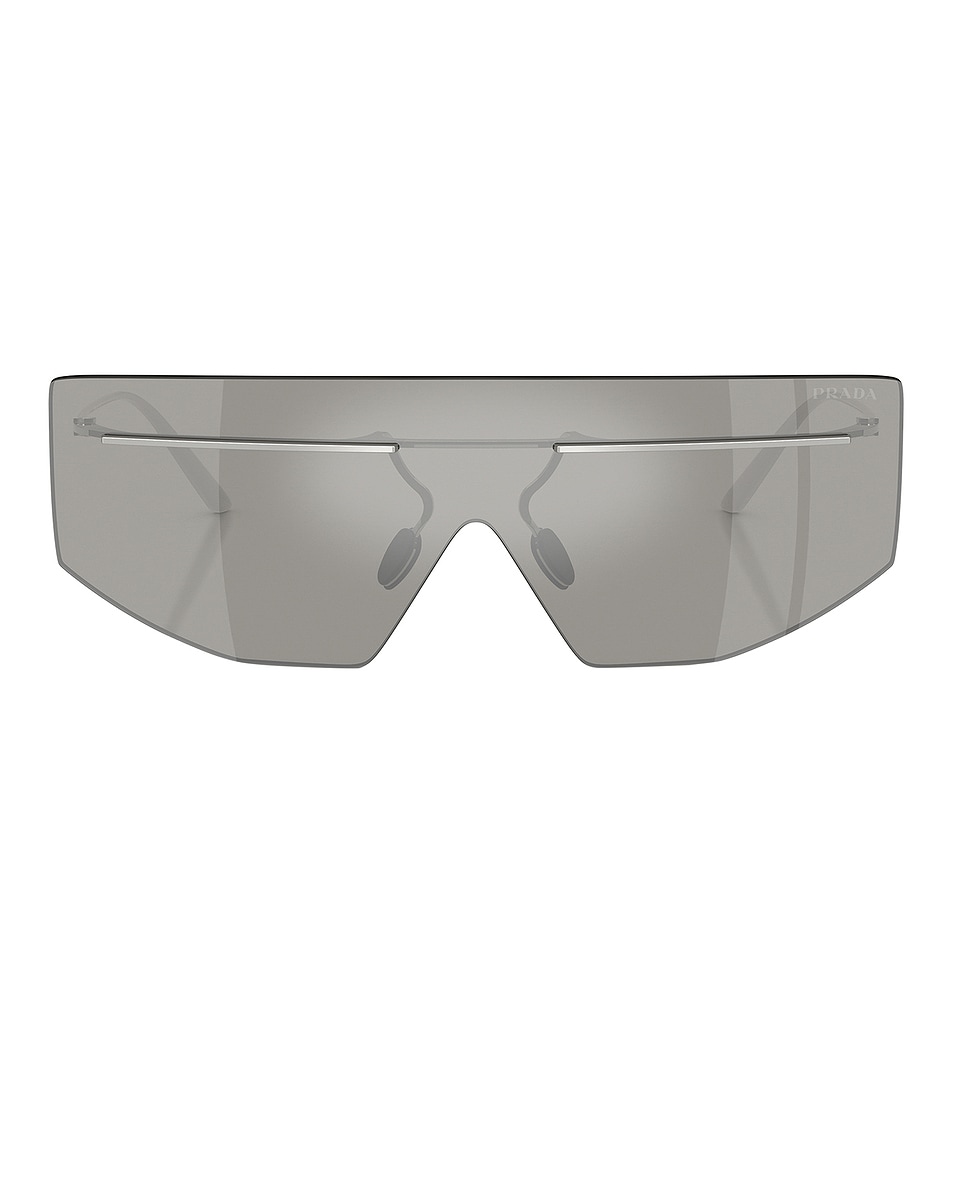 Image 1 of Prada Shield Sunglasses in Silver