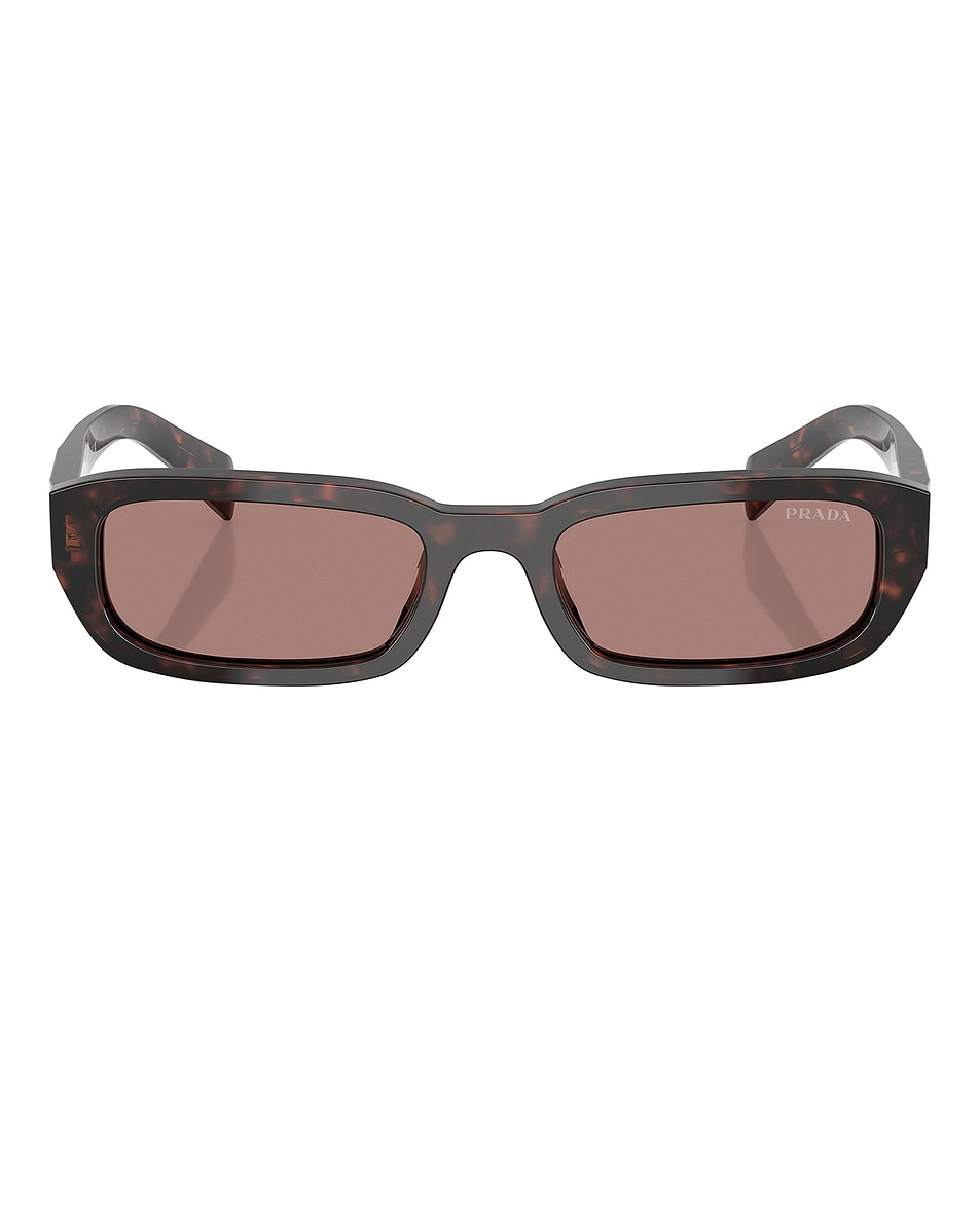 Image 1 of Prada Narrow Sunglasses in Root Tortoise