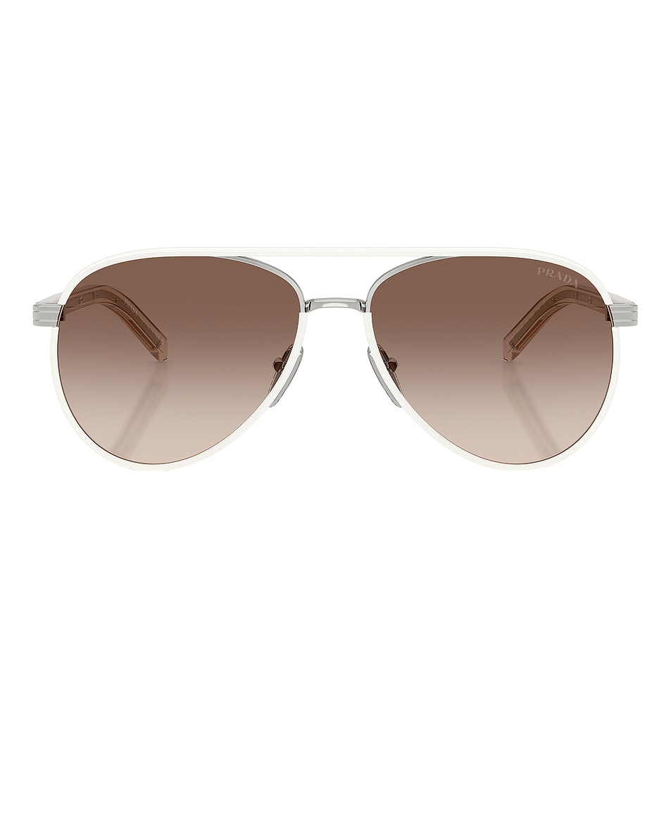 Image 1 of Prada Aviator Sunglasses in Silver