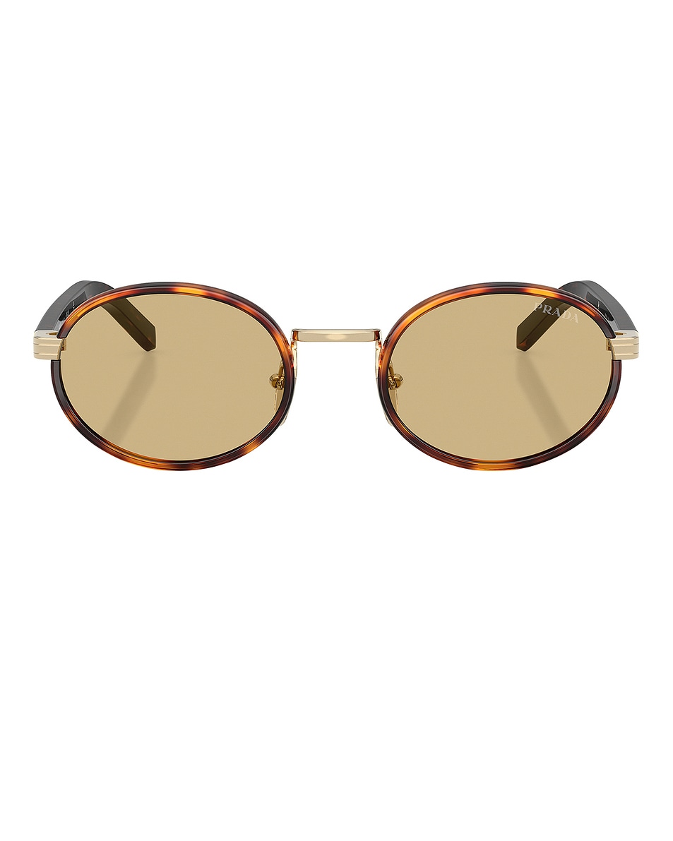 Image 1 of Prada Round Sunglasses in Root Tortoise