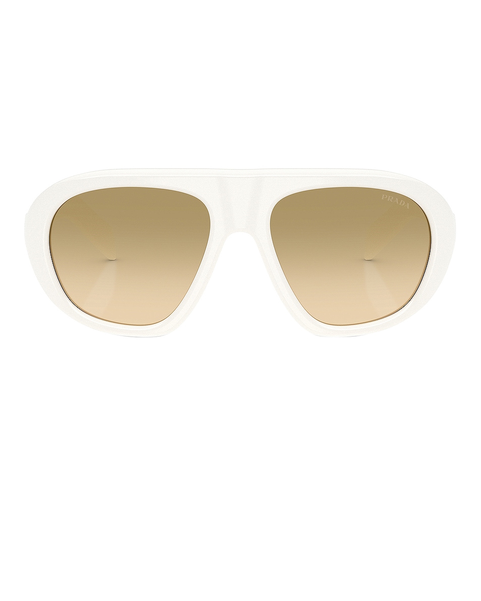 Image 1 of Prada Shield Sunglasses in Talc