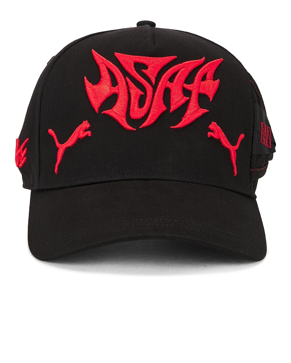 Image 1 of Puma Select x A$Ap Rocky Seatbelt Cap in Puma Black & Fierce Red