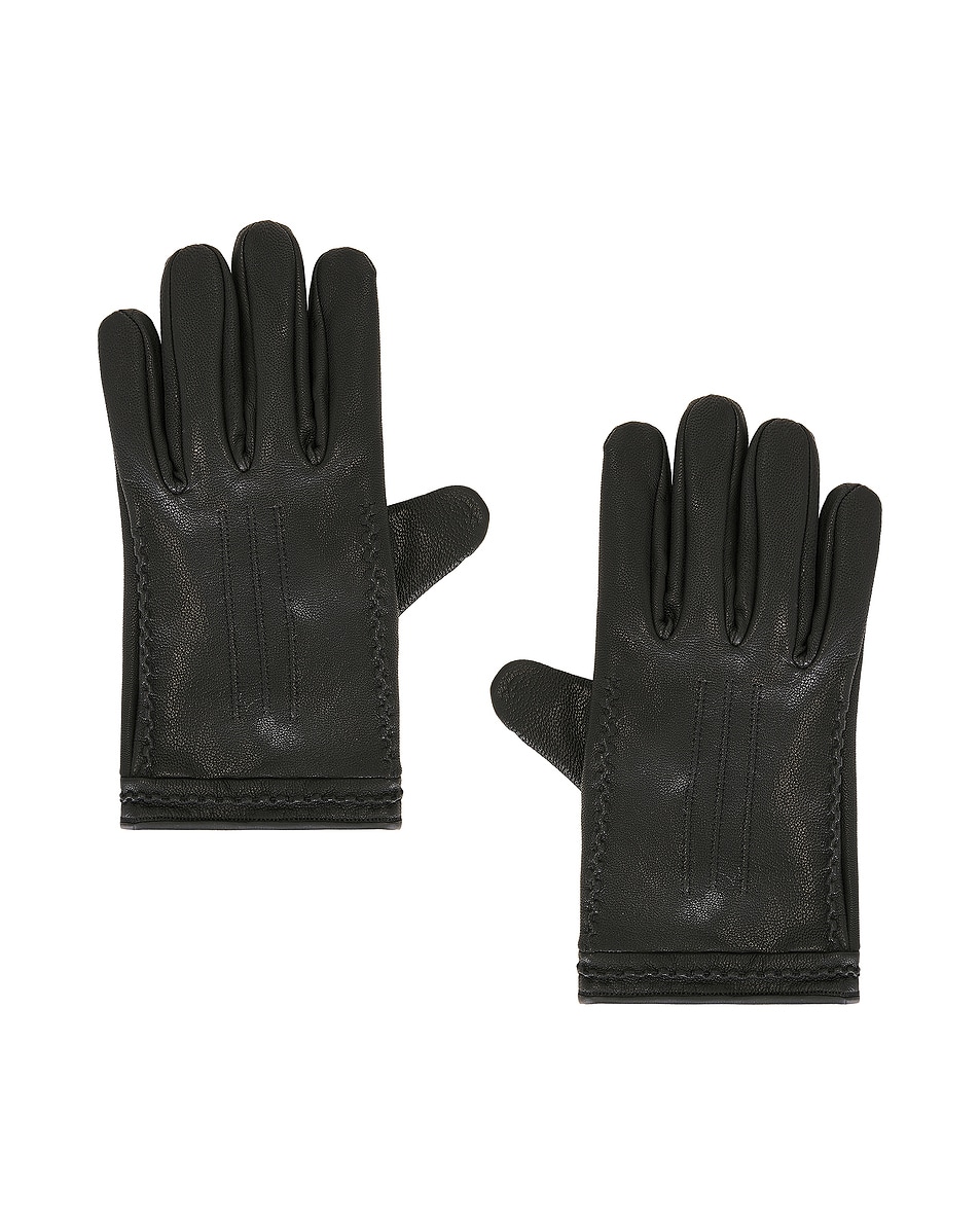 Image 1 of Found Braided Leather Gloves in Black