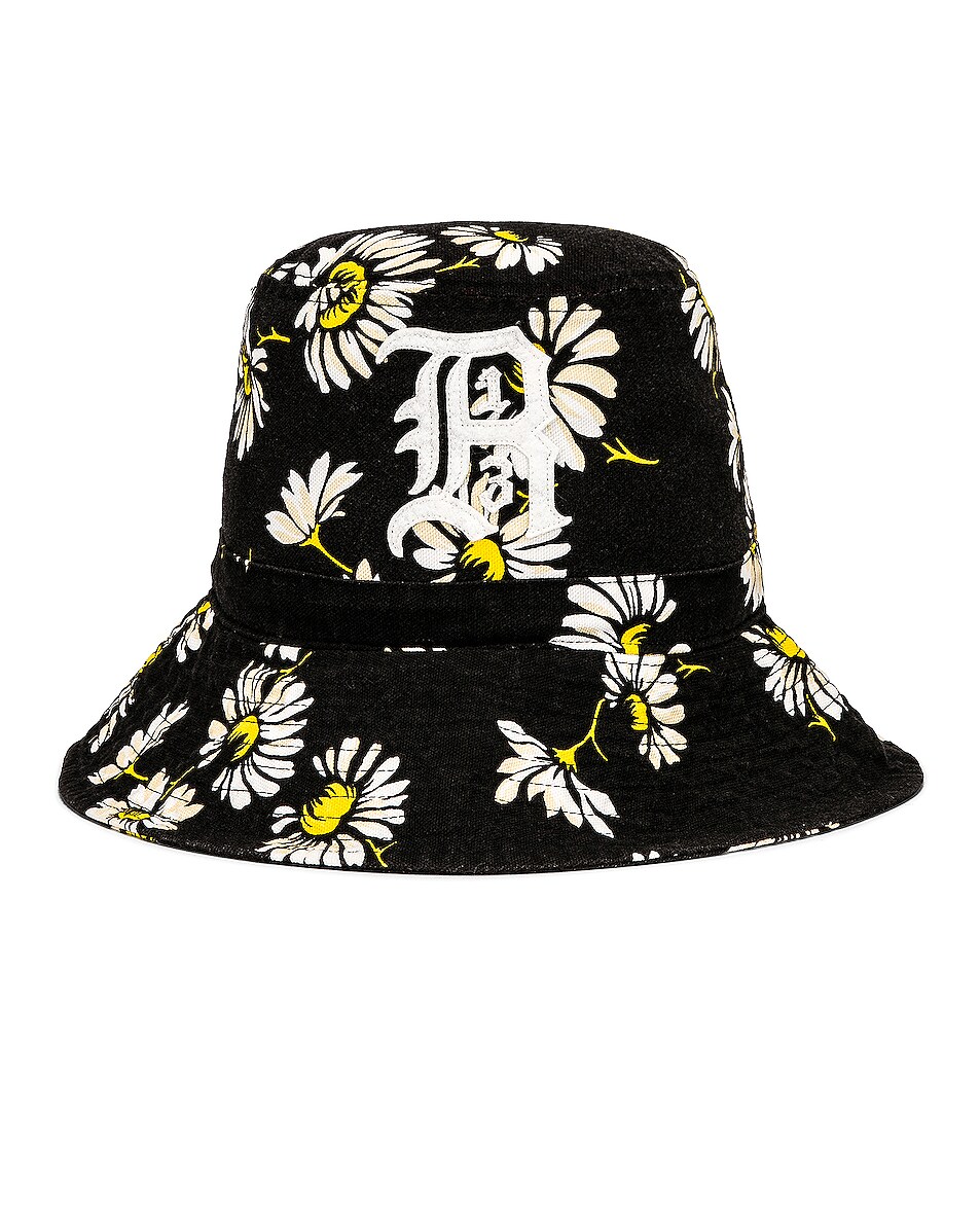 Image 1 of R13 Oversized Bucket Hat in Daisy on Black