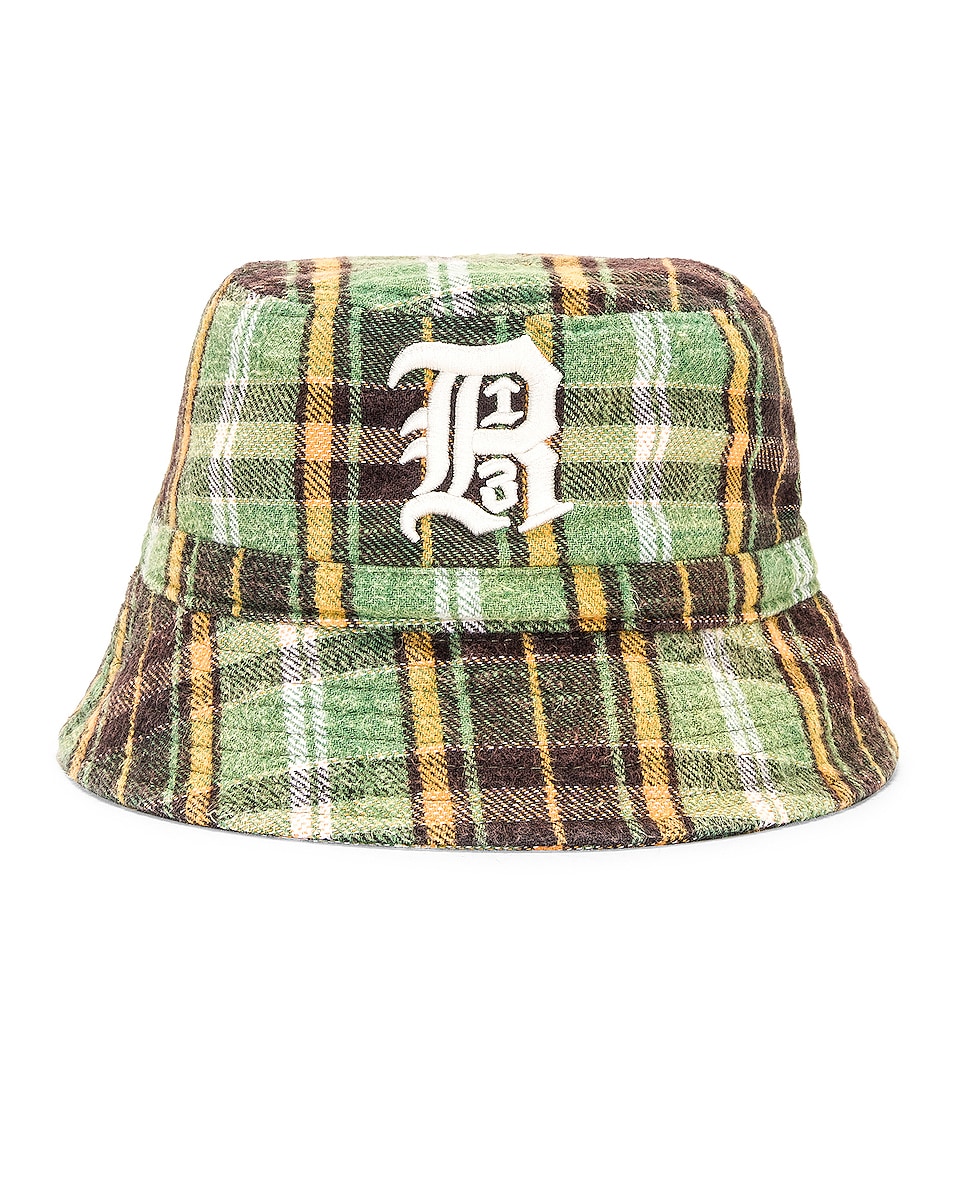 Image 1 of R13 Bucket Hat in Green Plaid
