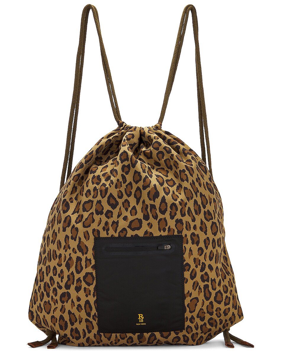 Image 1 of R13 Drawstring Backpack in Leopard