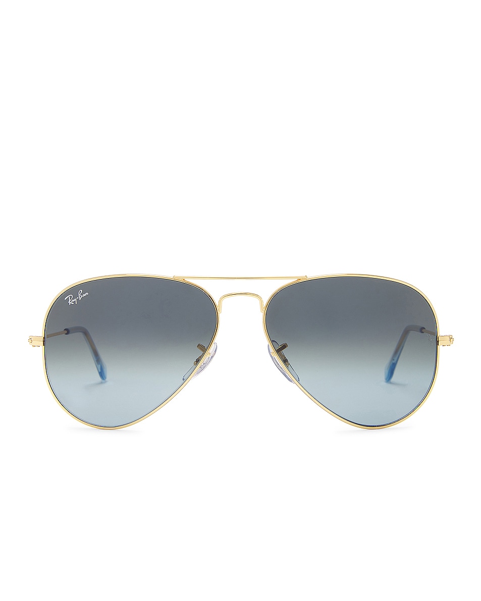 Image 1 of Ray-Ban Aviator Large Metal Sunglasses in Gold And Teal